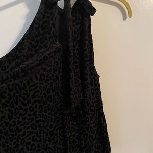 Moving to smaller closet sale.   Black velvet animal-print  textured swing top.